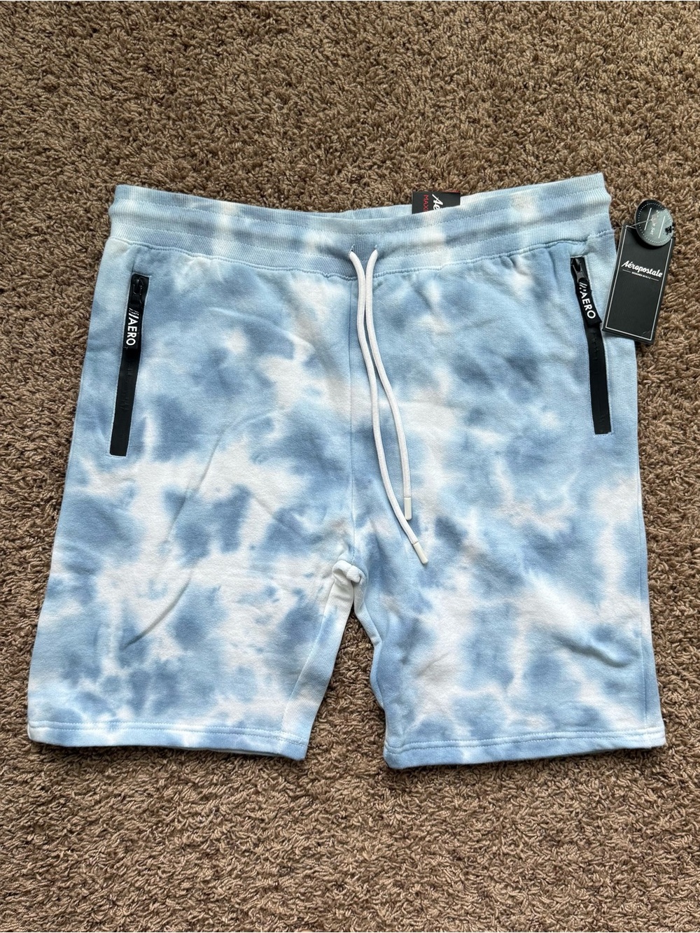 Aeropostale NWT Men’s Light Blue Tie-Dye Lounge Shorts Size Medium